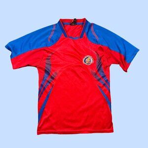 Vintage Costa Rica Football Soccer Jersey Red Blue Unisex Size Small